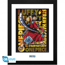 	"ONE PIECE - Framed print ""Luffy in Wano Artwork"" (30x40) 