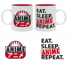 EAT SLEEP ANIME REPEAT - Mug 320ml - Asian Art -