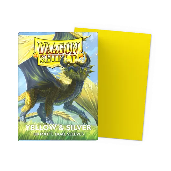 Dragonshield 100 Yellow & Silver - Matte Dual Sleeves