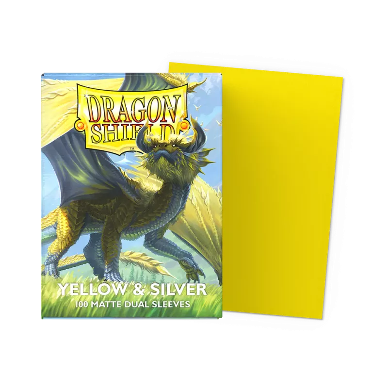 Dragonshield 100 Yellow & Silver - Matte Dual Sleeves