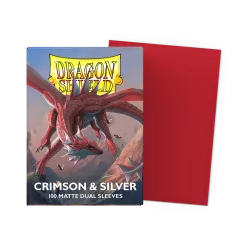 Dragonshield 100 Crimson & Silver - Matte Dual Sleeves