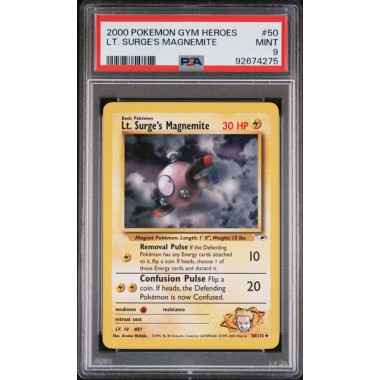 2000 POKEMON GYM HEROES #50 LT. SURGE'S MAGNEMITE PSA 9[EN/NM]