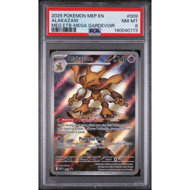 BLACK STAR PROMO #009 ALAKAZAM MEG ETB PSA 8[EN/NM]