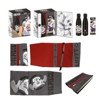 One Piece Stahlflasche, Sticker, Buchumschlag Geschenkset Luffy
