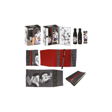 One Piece Stahlflasche, Sticker, Buchumschlag Geschenkset Luffy