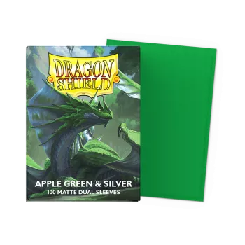 Dragonshield 100 Apple Green & Silver - Matte Dual Sleeves
