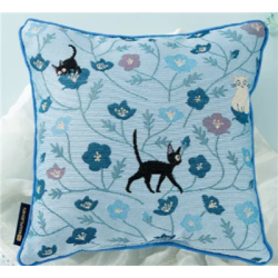Kiki's Delivery Service - Cushion (30x30 cm) - Jiji Blue Floral Kiki's Delivery Service - Cushion (30x30 cm) - Jiji Blue Floral