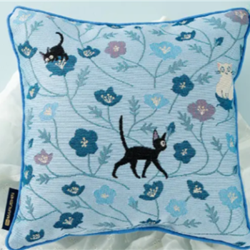 Kiki's Delivery Service - Cushion (30x30 cm) - Jiji Blue Floral