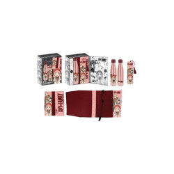 Spy x Family Stahlflasche, Sticker, Buchumschlag Geschenkset Rosa/Rot