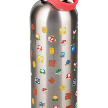 Super Mario Metall Trinkflasche mit Trageschlaufe