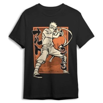 Naruto Shippuden T-Shirt Pose Black T-Shirts Naruto (XL)