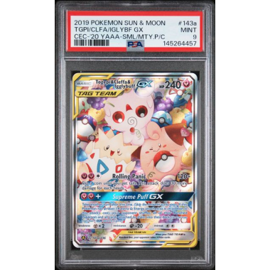Togepi & Cleffa & Igglybuff-GX / Togepi & Pii & Fluffeluff-GX (CEC-143A) PSA 9[EN/NM]