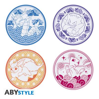 POKEMON - Set of 4 Plates - Japanese Style POKEMON - Set of 4 Plates - Japanese Style