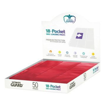Hot Deals Ultimate Guard 18-Pocket Pages Side-Loading (50) - Red
