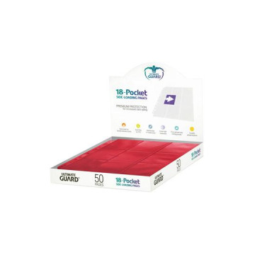 Hot Deals Ultimate Guard 18-Pocket Pages Side-Loading (50) - Red