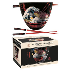 VINCENT TRINIDAD (GREAT RAMEN WAVE) RAMEN BOWL AND CHOPSTICKS SET VINCENT TRINIDAD (GREAT RAMEN WAVE) RAMEN BOWL AND CHOPSTICKS SET