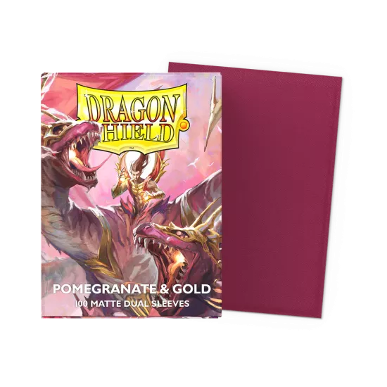 Dragonshield 100 Pomegranate & Gold - Matte Dual Sleeves