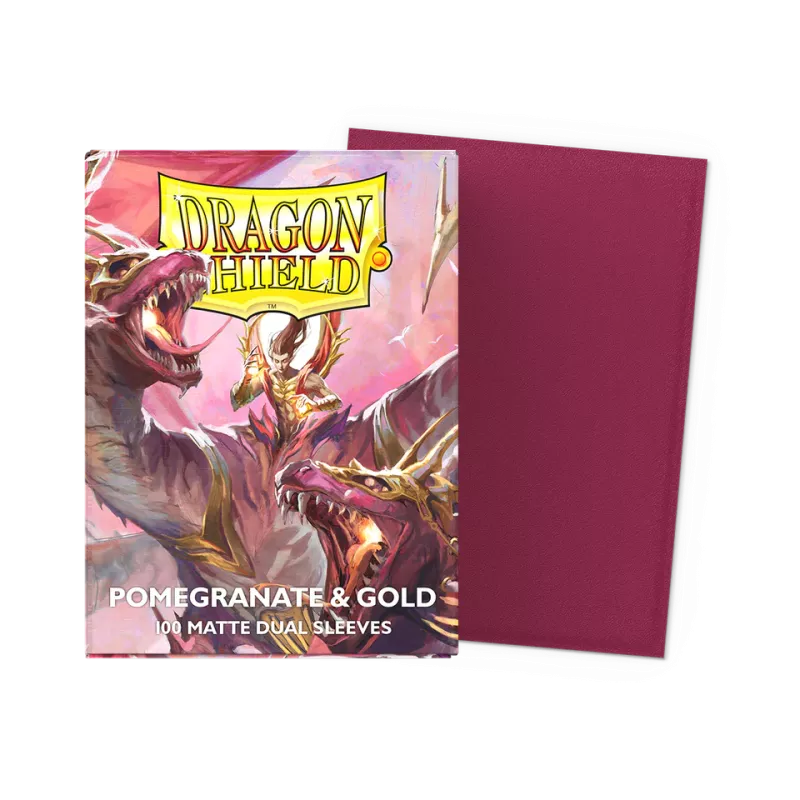 Dragonshield 100 Pomegranate & Gold - Matte Dual Sleeves