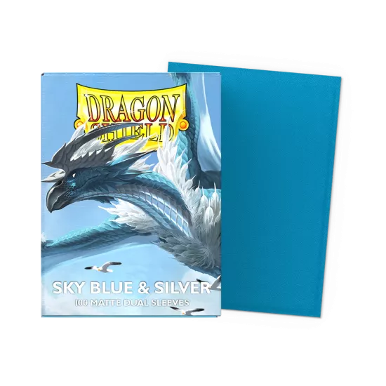 Dragonshield 100 Sky Blue & Silver - Matte Dual Sleeves