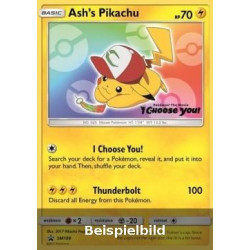 Ash's Pikachu (SM Black Star Promos SM-108) [DE/NM]