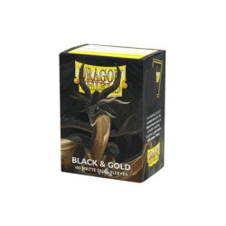 Dragon Shield Sleeves - Standard size - Matte Dual - Black & Gold (100 Sleeves)