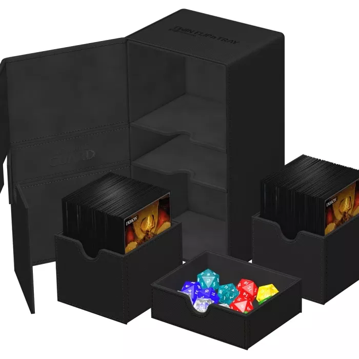 Ultimate Guard Twin Flip'n'Tray 200+ Xenoskin - Black Ultimate Guard Twin Flip'n'Tray 200+ Xenoskin - Black