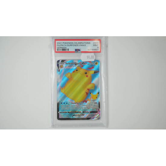 Surfing Pikachu VMAX / Surfendes Pikachu VMAX (CEL-9) PSA 9[DE/MT]