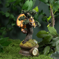 My Neighbor Totoro - Diorama table clock Mei, Satsuki & Chatbus in the pine tree