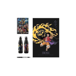 One Piece Aluminiumflasche, Notizbuch, Decke, Stift Geschenkset